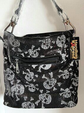 Handbag Express Sequin Skull & Crossbones Shoulder Bag